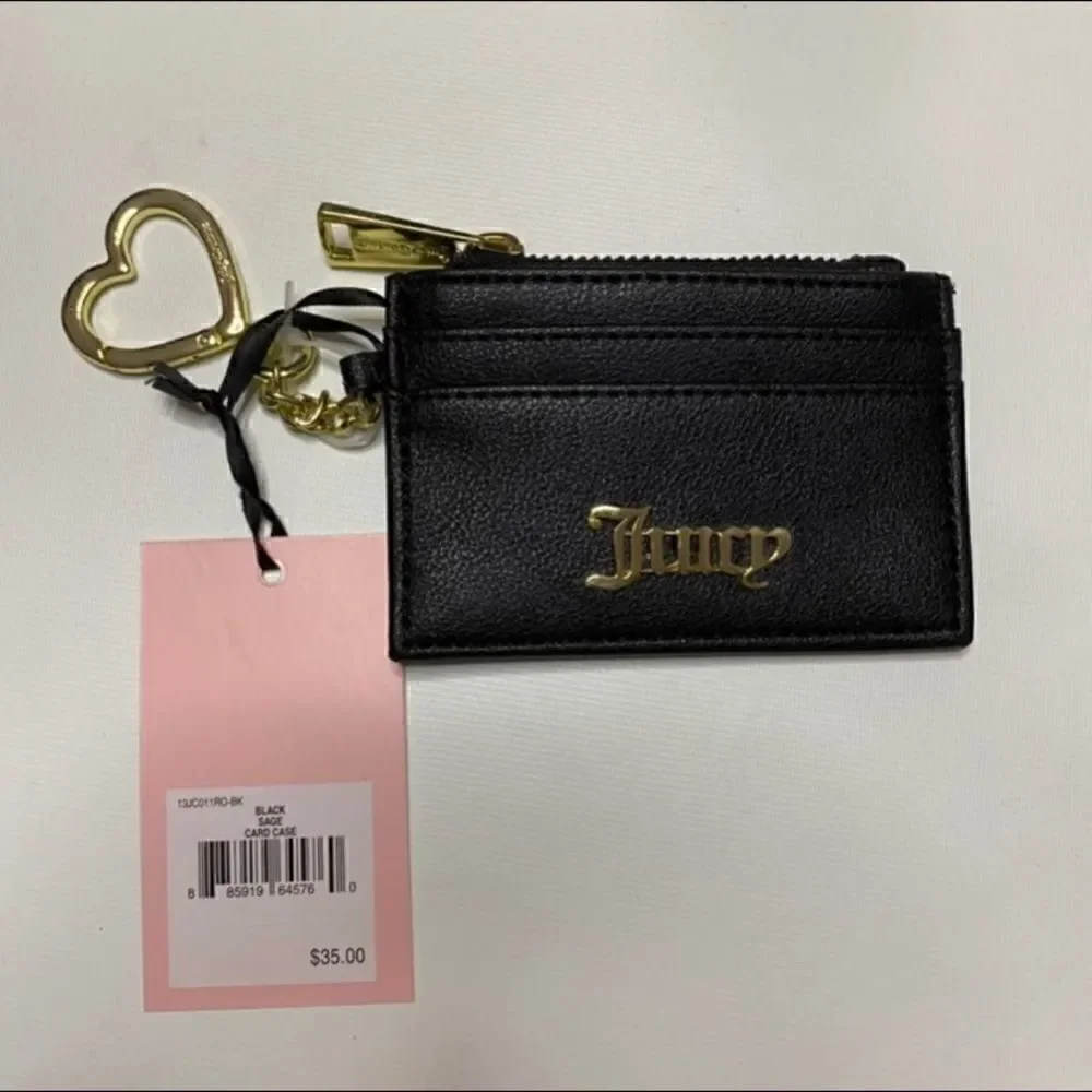 NWT Juicy Couture black sage wallet / card holder‎